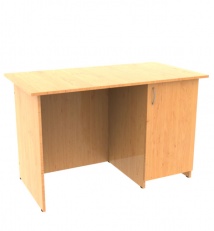 Single pedestal desk with door