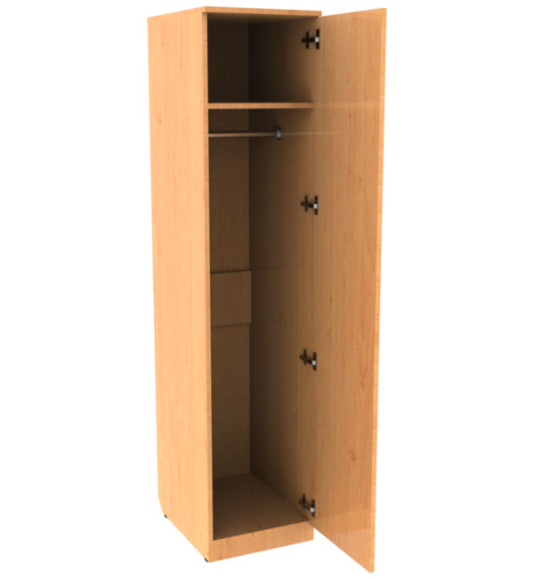 Single door cabinet for clothes