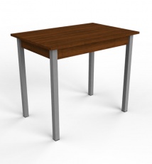 Metal framed dinner table with plastic coating