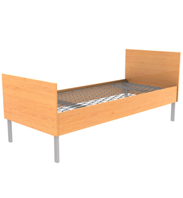 Single tiered bed with backs and rails of Laminated chipboard
